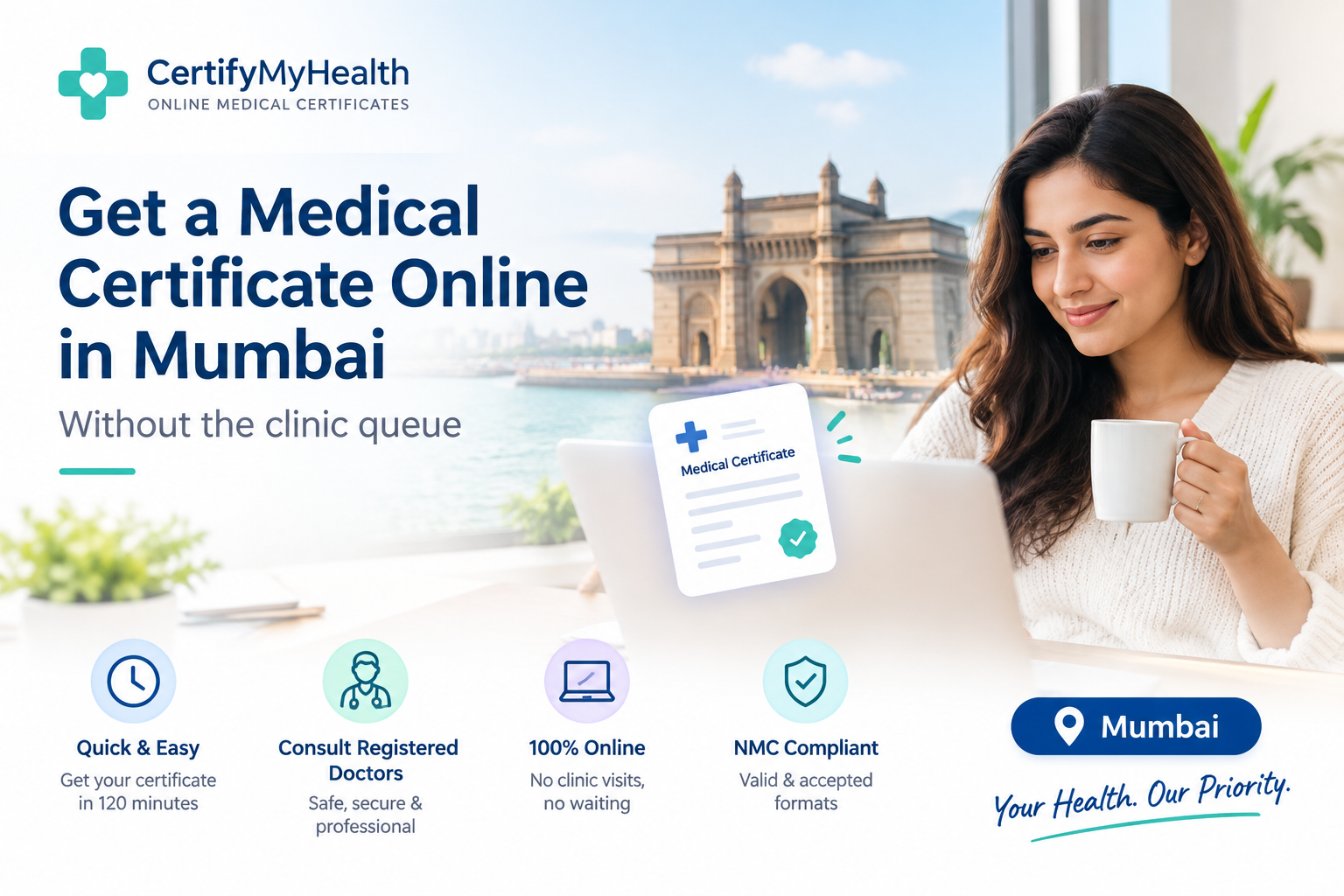 Get a medical certificate online in Mumbai without the clinic queue